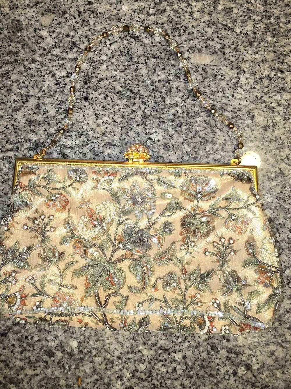 Larisa Barrera Golden Beaded Purse
